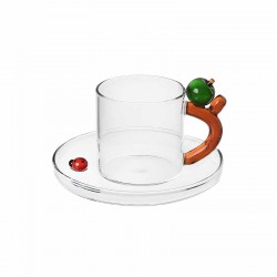 Tazze e teiere: Fruits and flower tazzina caffã mela