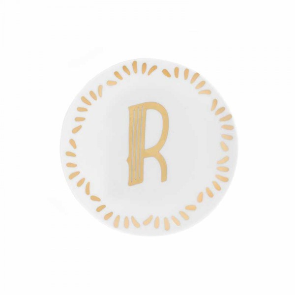Piattino con lettera r - serie lettering Piattino con lettera r - serie lettering