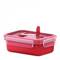 Taper contenitore per microonde capacità 0,55 lt - rosso - serie clip & micro
