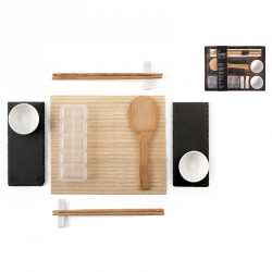 Set da tavola per sushi doppio - ardesia e bambù - sushi box