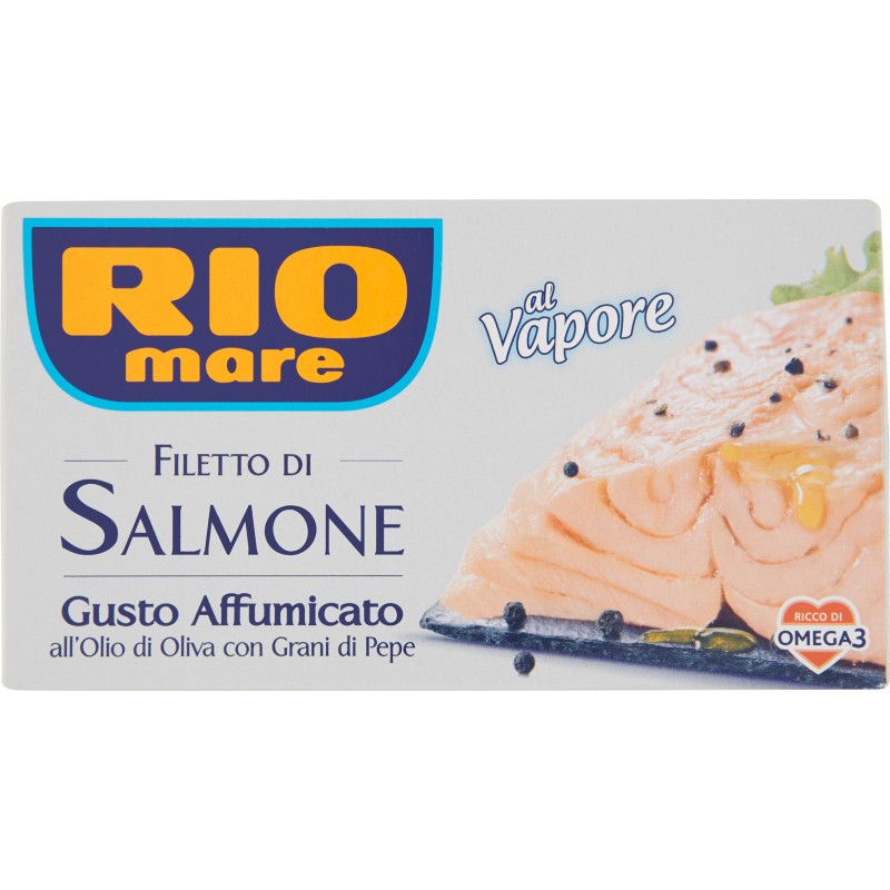 Rio mare Filetto di Salmone Gusto Affumicato all'Olio di Oliva con Grani di Pepe al Vapore 150 gr.