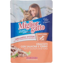 Migliorgatto Straccetti con Salmone e Tonno 100 g