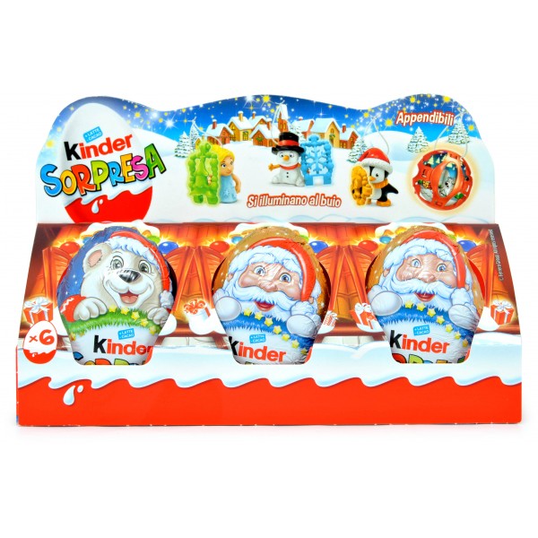 Kinder Sorpresa Natale Ovetti Cioccolata Confezione 6 Pezzi