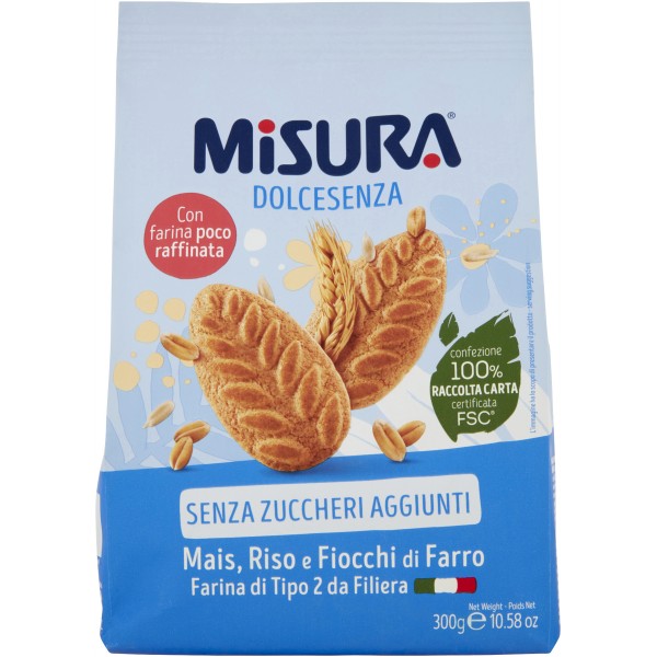 Misura Dolcesenza Biscotti Ai Cereali Senza Zucchero gr. 300