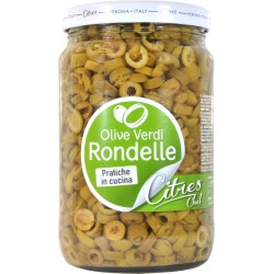 Citres olive verdi a rondelle in salamoia gr.1550