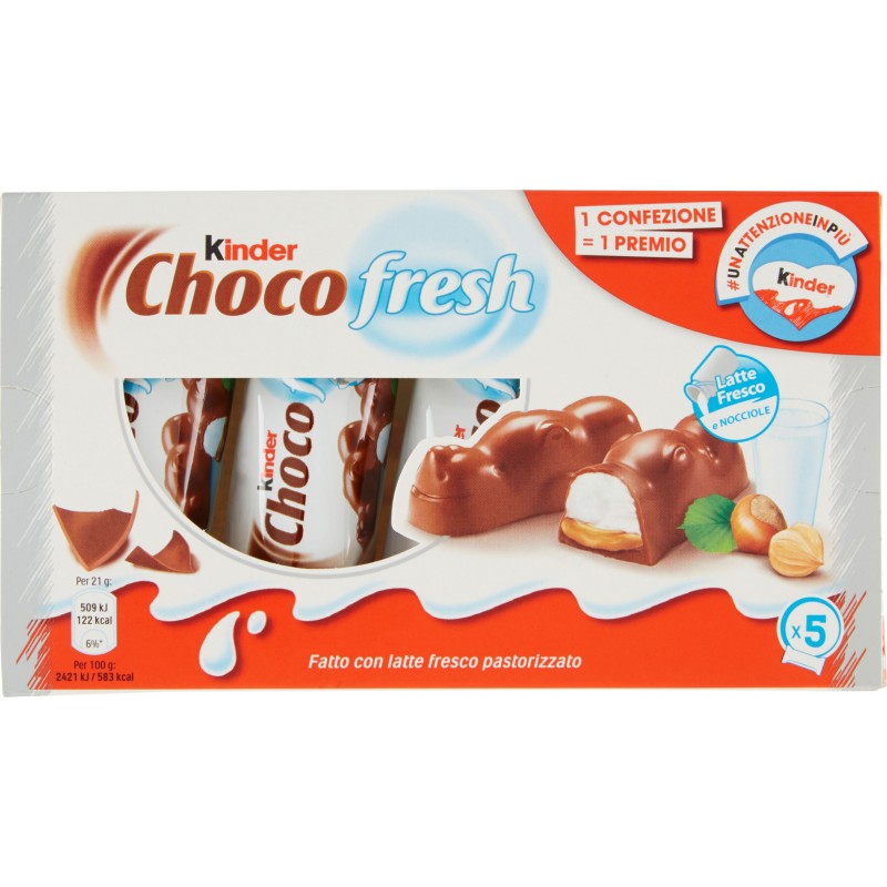 Ferrero Kinder Choco Fresh Merendina Ippopotamo Al Cioccolato 5pz