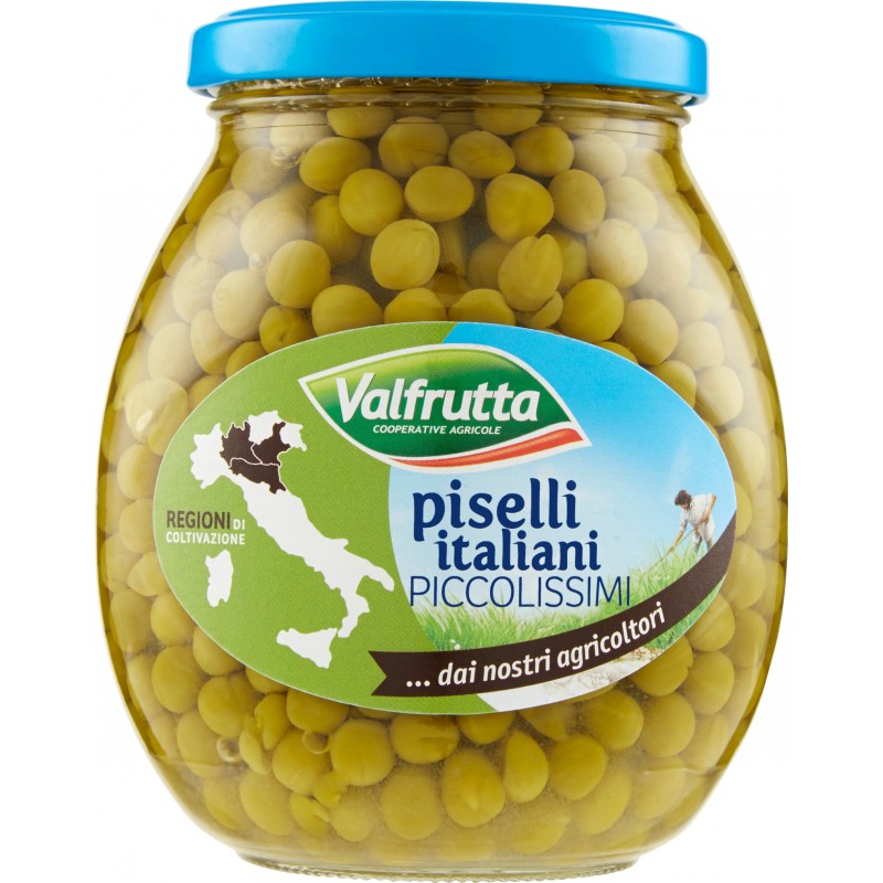 Valfrutta piselli italiani Piccolissimi vaso 360 gr. Valfrutta piselli italiani Piccolissimi vaso 360 gr.