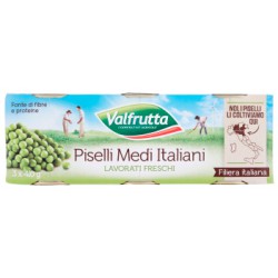 Valfrutta Piselli Medi Italiani Lavorati Freschi In Scatola gr.400 x3