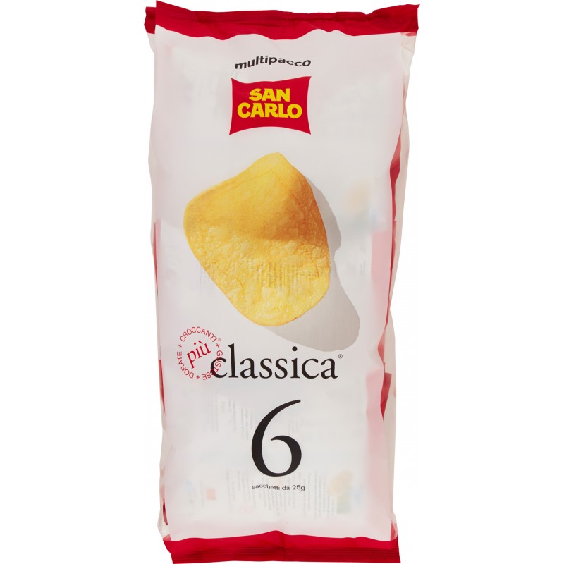 San Carlo Patatine Classiche Conf. 6 Pacchetti Monodose gr. 25 San Carlo Patatine Classiche Conf. 6 Pacchetti Monodose gr. 25