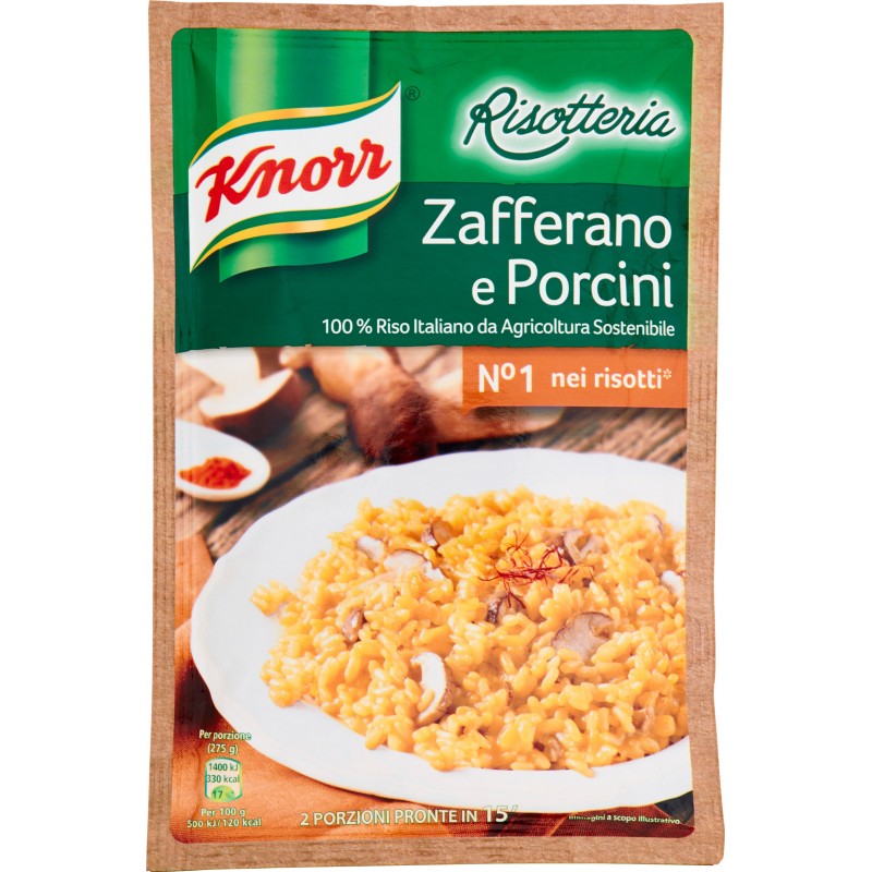 Knorr Risotteria Risotto Porcini Zafferano Preparato In Busta gr. 175