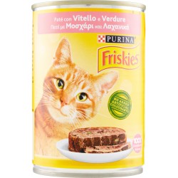 PURINA FRISKIES Gatto Umido Patè con Vitello e Verdure Lattina 400 gr.