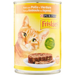 PURINA FRISKIES Gatto Umido Paté con Pollo e Verdure Lattina 400 gr.