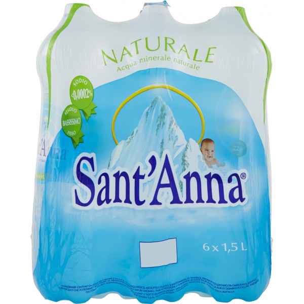 6 bottiglie ACQUA SANT'ANNA NATURALE 1,5 litri