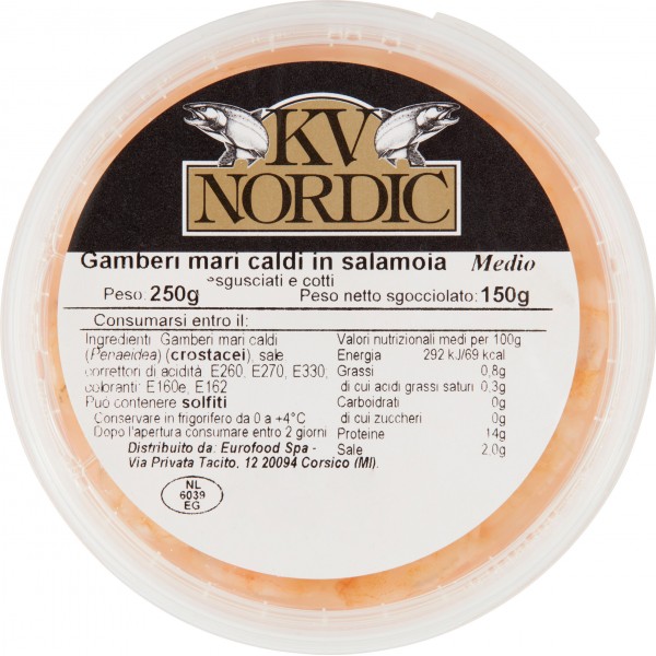 KV Nordic Gamberi mari caldi in salamoia 250 g