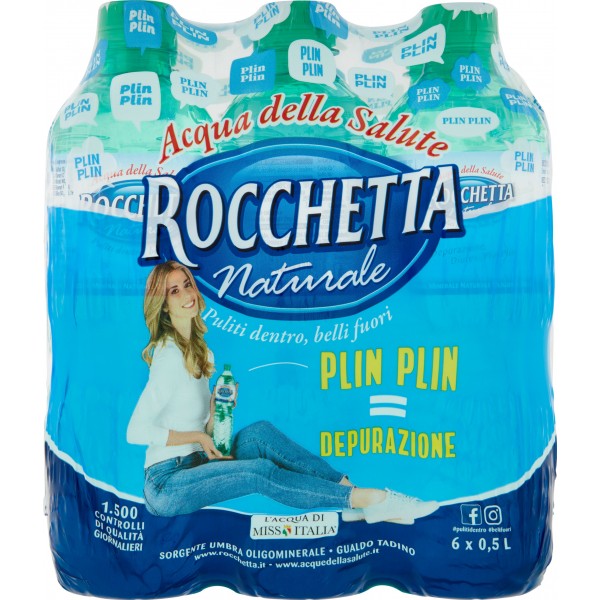 Rocchetta Acqua Naturale Bottiglietta 6 Pezzi 500 Ml