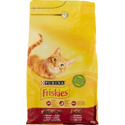 PURINA FRISKIES Gatto Crocchette con Manzo, con Pollo e con Verdure 4 kg.