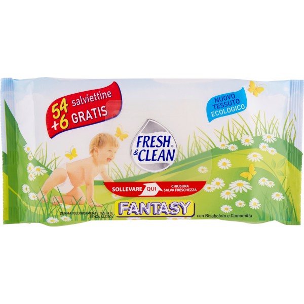 Fresh & Clean Salviette Fantasy Per Bambini conf. da 54 + 6 gratis