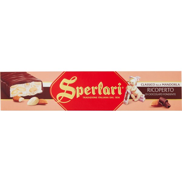 Sperlari Classico alla mandorla ricoperto di cioccolato fondente 250 gr.