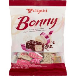 Vergani Bonny - Torroncini morbidi assortiti ricoperti di cioccolato fondente e bianco 130 gr.