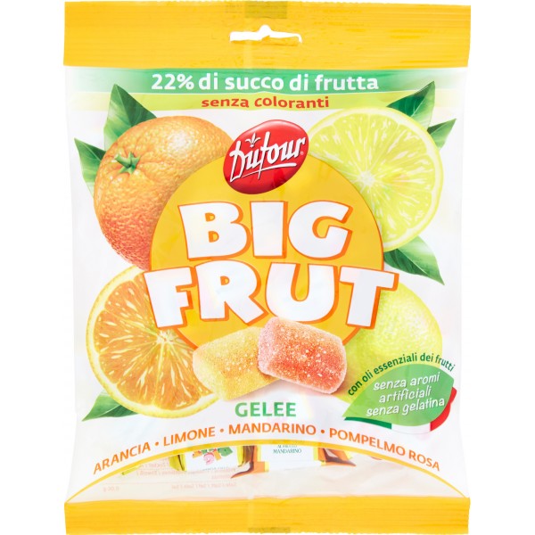 Caramelle Dufour Big Fruit Gelatine Morbide Senza Glutine 500 gr