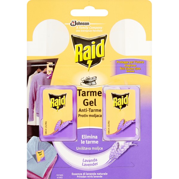 Raid Tarme Gel Antitarme Per Armadi Alla Lavanda Conf. 2 Tavolette