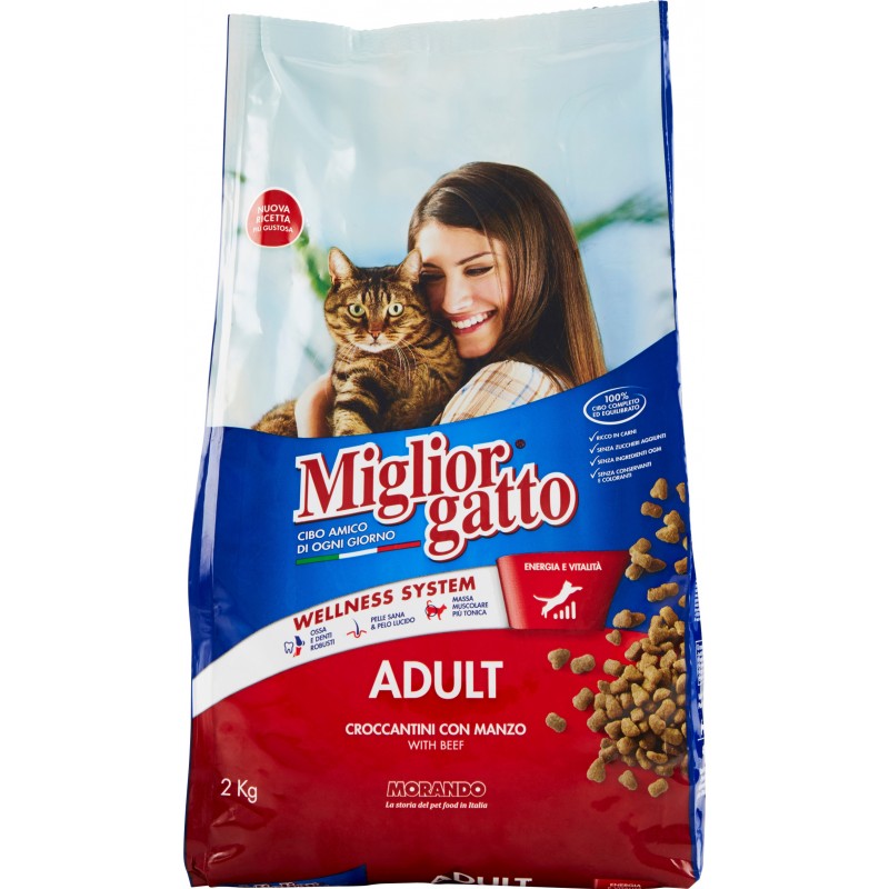 Migliorgatto crocchette al manzo e fegato - kg.2