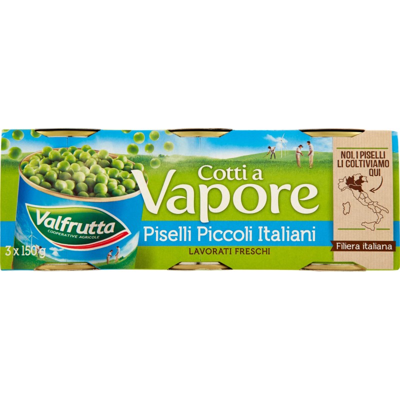 Valfrutta piselli finissimi vapore gr150 x3