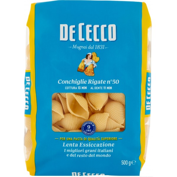 De Cecco Pasta Conchiglie Rigate n. 50 gr. 500