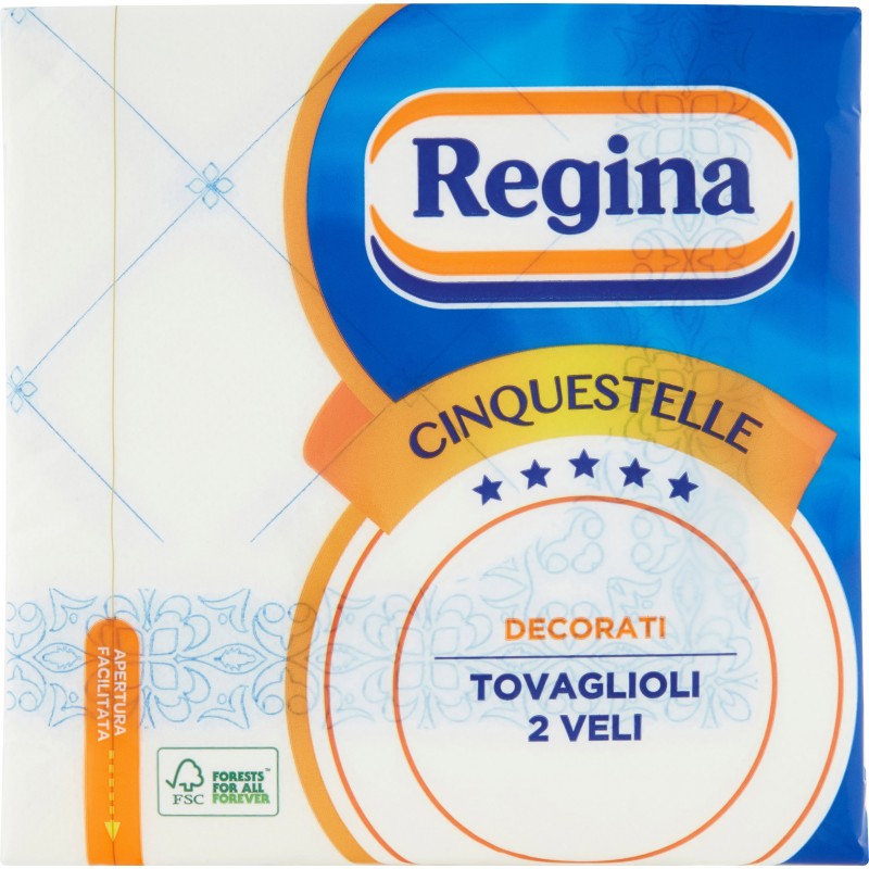 Regina Tovaglioli Monovoile – 250 Stück Servietten, Bunt Bedruckt, Einweg-Servietten Für Feiern & Partys