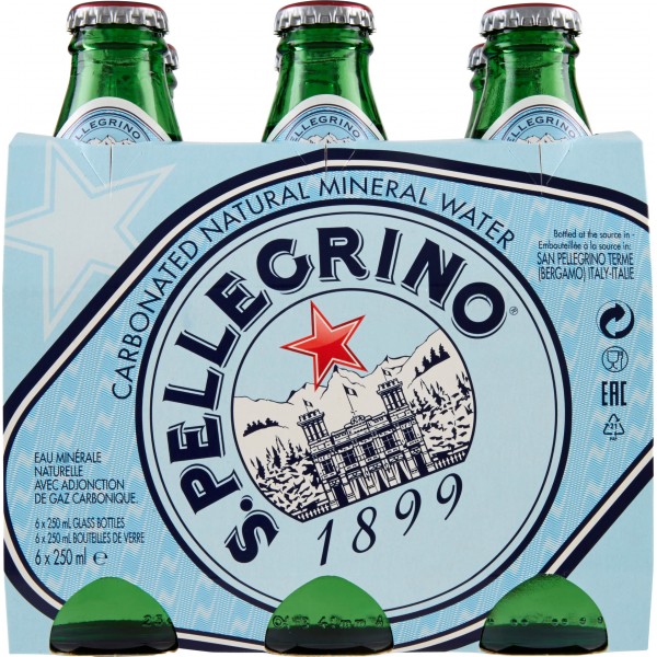 San Pellegrino Acqua Frizzante In Bottiglietta cl. 25 Clust, da 4