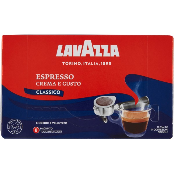 Lavazza Caffè Espresso Crema E Gusto Conf. da 18 Cialde Per Bar