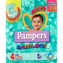 Pampers baby dry maxi x 19