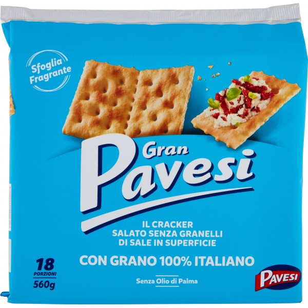 Gran Pavesi Cracker Non Salati In Superficie Conf. Da 18 Pacchetti
