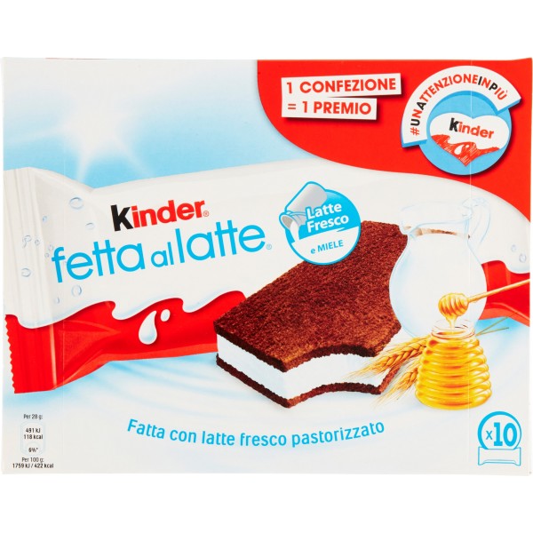 Kinder fetta al latte x10 scatola - gr. 280