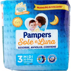 Pampers sole & luna midi 4-9 kg. pezzi 20