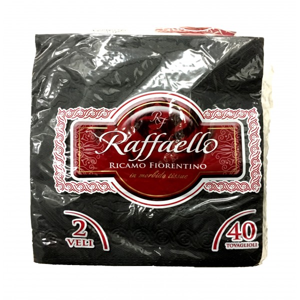 Raffaello tovaglioli nero 2v. 38x38cm