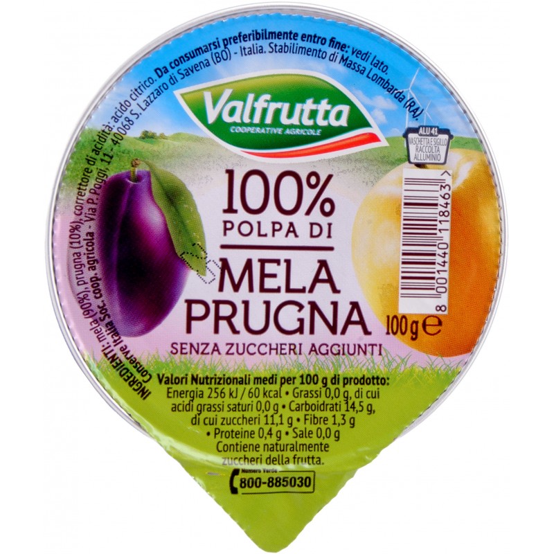 VALFRUTTA POLPA DI FRUTTA G.100 MELA&PRUGNA - Foto 3