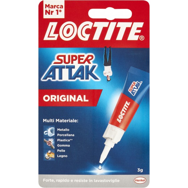 Loctite Super Attak Colla Liquida Original Conf. da 1 Tubetto gr. 3