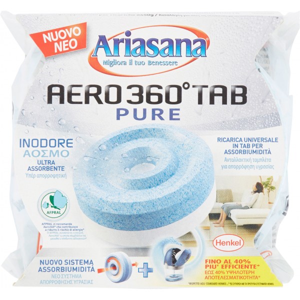 Ariasana Aero 360° Tab Pure Ricarica Universale in Tab per Assorbiumudità  450 gr.