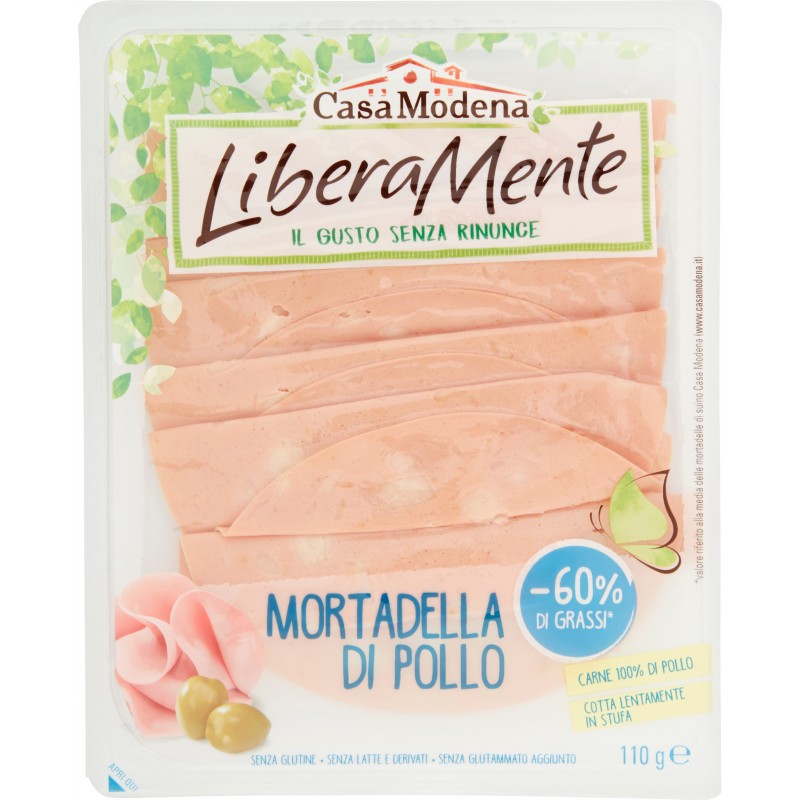 Casa Modena Liberamente Mortadella Di Pollo Affettata Vassoio gr. 100