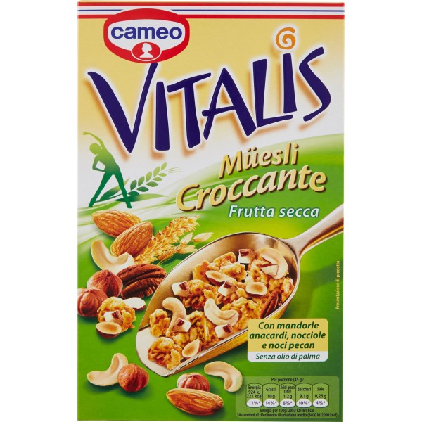 Cameo Vitalis Muesli Croccanti Con Frutta Secca Cereali gr. 300