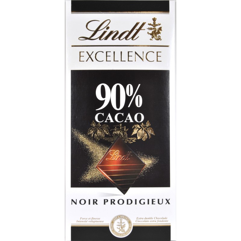 Indice Glicemico Cioccolato Fondente 90 Lindt Exellence Noir Prodigeux Tavoletta Cioccolato Extra Fondente 90%