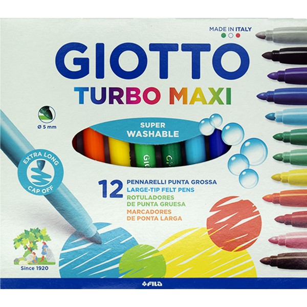 GIOTTO TURBO MAXI PENNARELLI PUNTA GROSSA 12 PZ