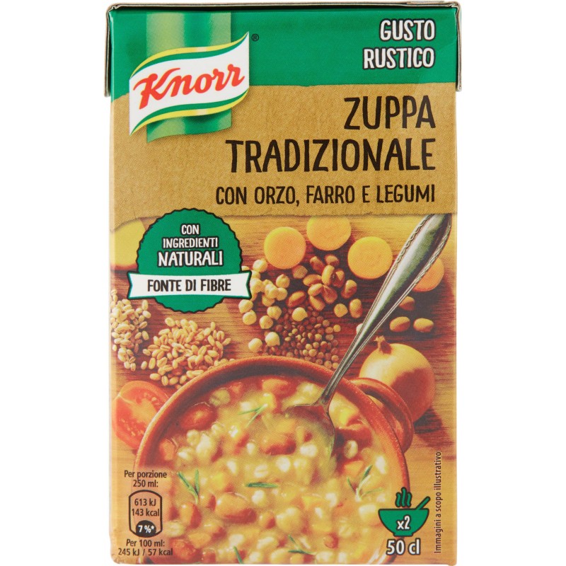 Knorr Zuppa Tradizionale con Orzo Farro e Legumi 50 cl
