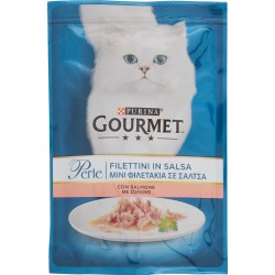 PURINA GOURMET Perle Gatto Filettini con Salmone Busta 85g