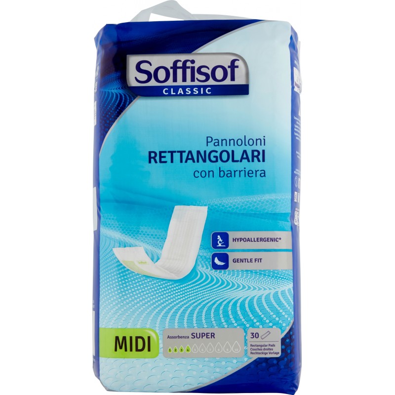 Soffisof Classic Pannoloni Rettangolari con barriera Midi 30 pz