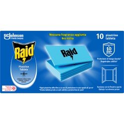 Raid Pastrine antizanzare zanzare tigre & comuni 10 piastrine laminate