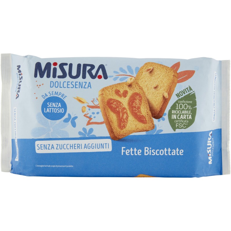 Misura Fette Biscottate Leggere Senza Zucchero 320 Grammi Cicalia