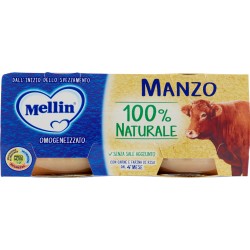 Mellin Manzo 100% Naturale Omogeneizzato 2 x 80 gr.