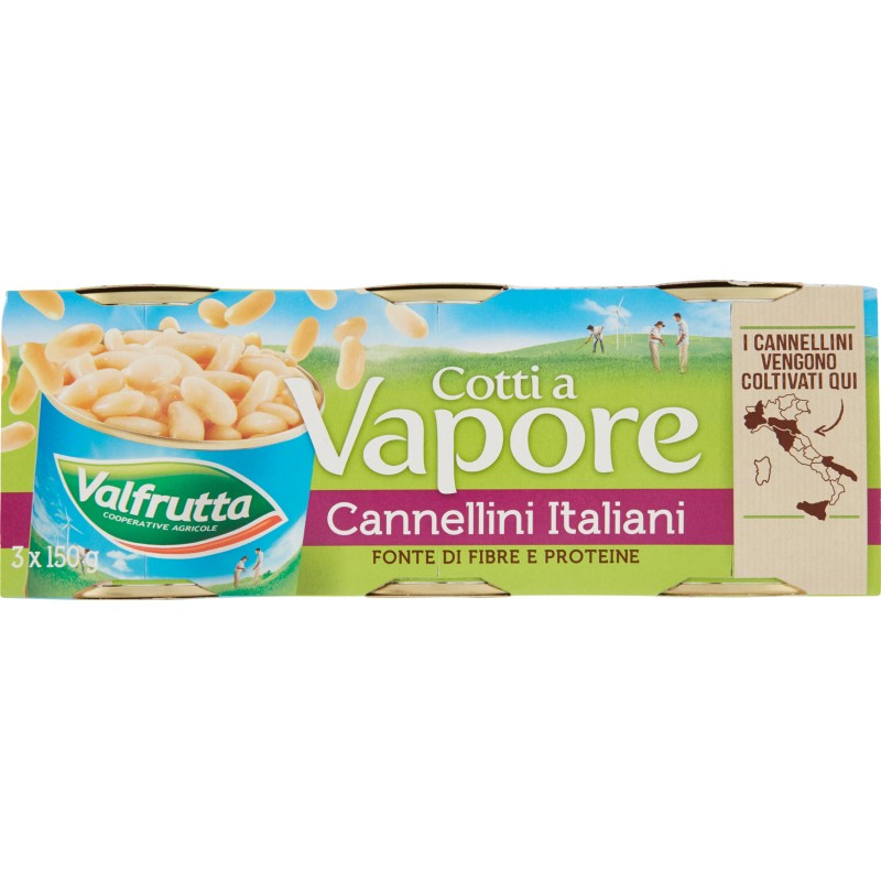 Valfrutta Cotti a Vapore Cannellini Italiani 3 x 150 gr. Valfrutta Cotti a Vapore Cannellini Italiani 3 x 150 gr.